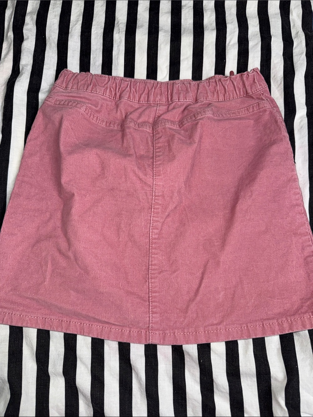 Girls' Button-Front Pink A-Line Skirt - Picture 3 of 4